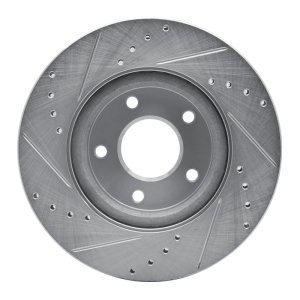 Nissan Altima Brake Rotor (1) - Front Right - R1 Concepts - Drilled & Slotted - Silver - `13-`25